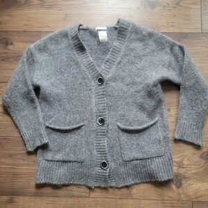 Zara Gray Kids Oversized 11-12 Cardigan Sweater
